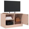vidaXL TV Cabinet Set of 2 Pink Cold-rolled steel 26.4x15.4x17.3 in
