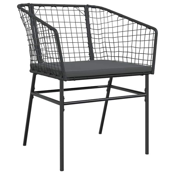 vidaXL Garden Dining Set Black and Dark Grey