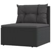 vidaXL Garden Lounge Set Black PE rattan, powder-coated steel Medium