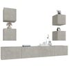 vidaXL TV Cabinet Set Set of 6 Concrete grey Engineered wood Standard