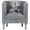 vidaXL Tub Chair Gray Real Leather