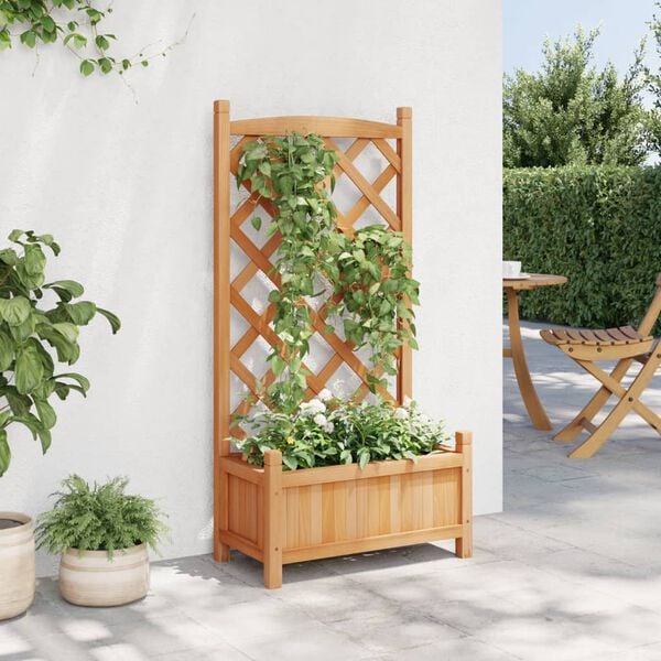 vidaXL Planter Brown Solid fir wood Medium Planters Planter