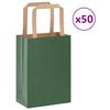 vidaXL Paper Bags 50 pcs with Handles Green 15x8x21 cm