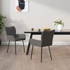 vidaXL Dining Chair Set of 2 Dark Gray Polyester, Metal, Plywood