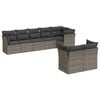 vidaXL Garden Sofa Set Grey PE rattan, powder-coated steel Large
