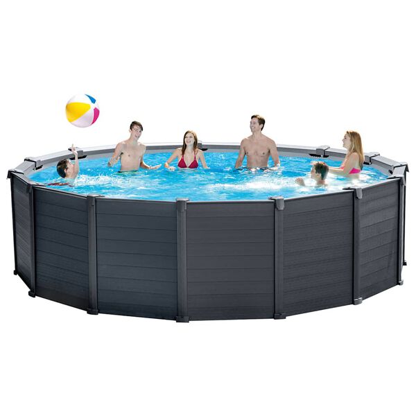 INTEX Swimming Pool Graphite grey High-density plastic Large Durable