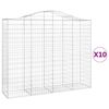 vidaXL Gabion Basket Set of 10 Silver Galvanized Iron