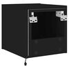vidaXL TV Wall Cabinet Set of 2 Black Engineered Wood Medium