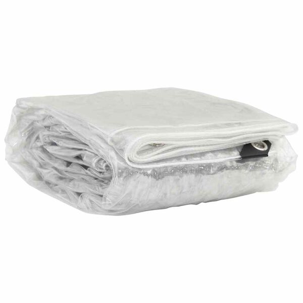 vidaXL Clear Tarpaulin with Eyelets 6.6x16.4' PVC