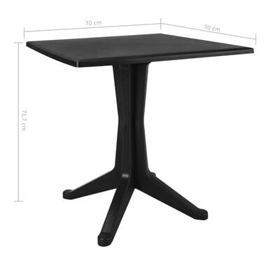 vidaXL Patio Table Anthracite 27.6"x27.6"x28.2" Plastic