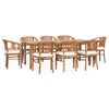 vidaXL 9 Piece Patio Dining Set with Cushions Solid Teak Wood
