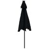 vidaXL Garden Parasol Black Polyester fabric, Steel pole Large Tiltable