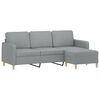 vidaXL 3-seater Sofa With Footstool Light grey