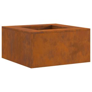 vidaXL Fire Pit Brown 23.62 x 23.62 x 11.81 in Steel