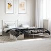 vidaXL Bed Frame White Powder-Coated Steel Double Bed Frame