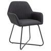 vidaXL Dining Chair Set of 6 Black Polyester and powder-coated steel