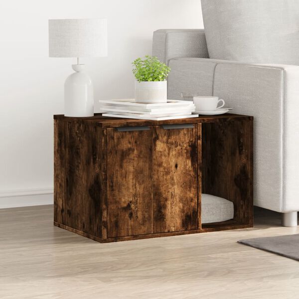 vidaXL Cat Litter Box Enclosure Smoked oak Engineered wood