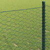 vidaXL Hexagon Fence Green 59.1" x 1968.5" Steel