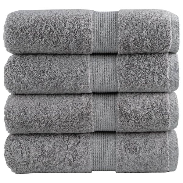 vidaXL Soap Towel Set of 4 Grey 100% cotton 11.8 x 11.8 in Soap Towel