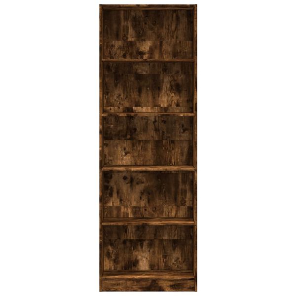 vidaXL Bookcase Smoked Oak Engineered Wood Tall Bookcase Rectangular