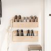 vidaXL Wall-mounted Shoe Rack Set of 2 Natural Pine