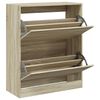 vidaXL Shoe Cabinet Sonoma oak Engineered wood Slimfit for narrow spots