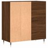 vidaXL Record Cabinet Brown Oak Engineered Wood, Iron Medium