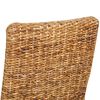 vidaXL Dining Chair Set of 2 Brown Abaca leaves, solid mango wood Medium