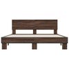 vidaXL Bed Frame Brown Oak Engineered Wood, Metal, Plywood King