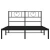 vidaXL Bed Frame Black Powder-Coated Steel Double
