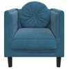 vidaXL Sofa Chair Blue Velvet (100% polyester), plywood, solid wood Medium