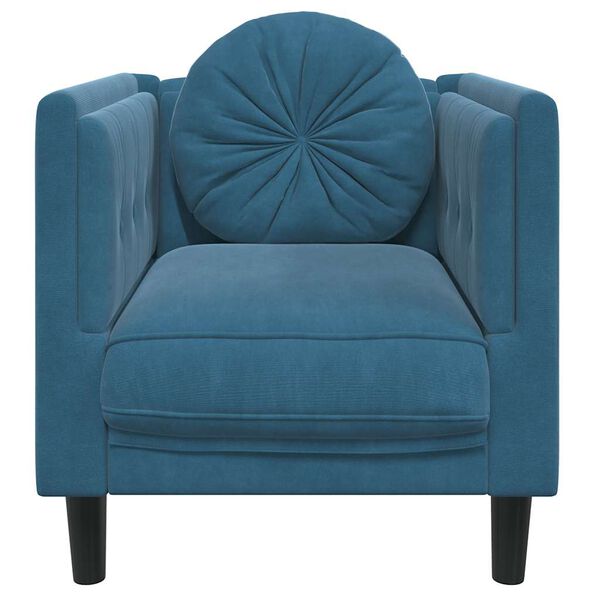 vidaXL Sofa Chair Blue Velvet (100% polyester), plywood, solid wood Medium