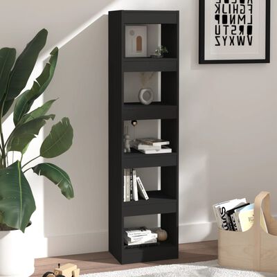 vidaXL Book Cabinet/Room Divider Black 15.7"x11.8"x65.4"