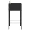 vidaXL Bar Stool Set of 2 Black Poly rattan Counter Height Lightweight