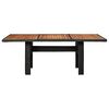 vidaXL Dining Table Black PE rattan, solid acacia wood, powder-coated steel