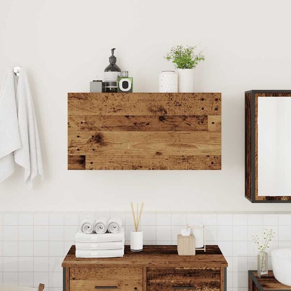 vidaXL Bathroom Wall Cabinet Old wood Engineered wood 31.5 in