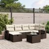 vidaXL Garden Sofa Set Brown, Cream White
