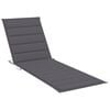 vidaXL Sun Lounger Anthracite Solid Acacia wood, Fabric (100% polyester)
