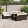 vidaXL Garden Sofa Set Brown PE rattan Large Adjustable Armrests