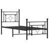 vidaXL Bed Frame Black Powder-Coated Steel Small Single Durable