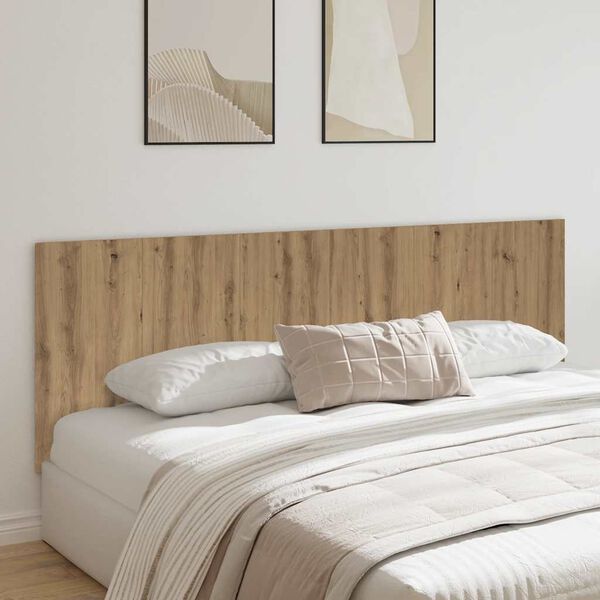 vidaXL Wall Headboard Artisan Oak Engineered Wood 94.5 x 0.6 x 31.5 in