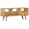 vidaXL TV Cabinet Natural wood grain Solid Mango Wood Medium TV Cabinet