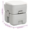 vidaXL Portable Camping Toilet Grey and White 20+2.6 gal HDPE