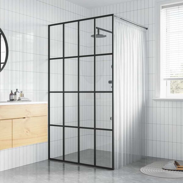 vidaXL Walk-in Shower Screen Clear Tempered Glass 39.4"x76.8"