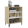 vidaXL Sideboard White and Sonoma Oak Engineered Wood and Metal Standard