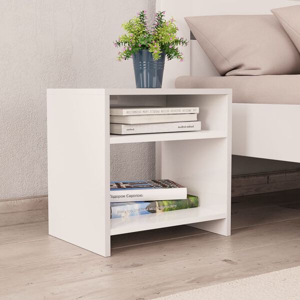 vidaXL Bedside Cabinet Set of 2 White Engineered wood Small