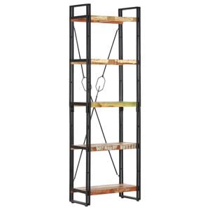 vidaXL Bookcase Multicolor Solid Reclaimed Wood 23.6 x 11.8 x 70.9 in