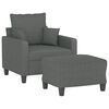 vidaXL Sofa Chair With Footstool Dark gray