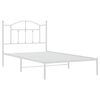 vidaXL Bed Frame White Steel Single Bed Frame Rectangular Modern
