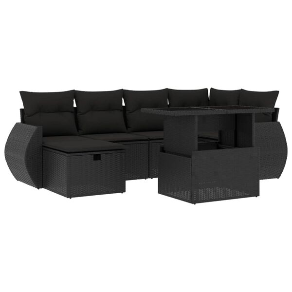 vidaXL Garden Sofa Set Black